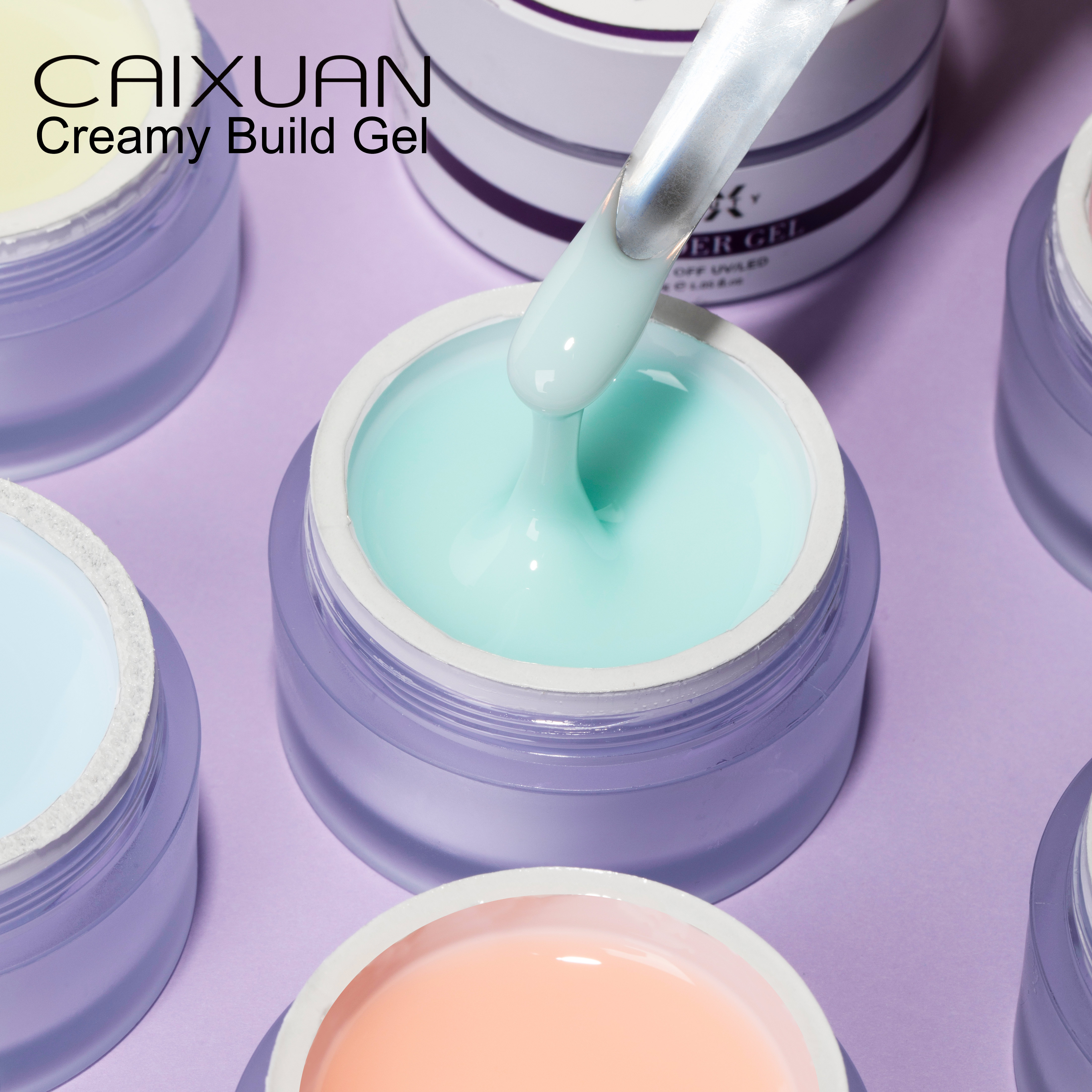 Caixuan pembuat kuku gel keras rendam Off kamuflase membangun ekstensi kuku 20/30/50g jar uv gel builder untuk kuku