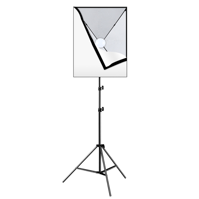 50cmx70cm Softbox 2m Light Stand Photography Studio Box Kit for LED Bulb Single Head Softbox Support Tripod Equipment