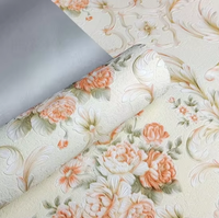 Papier peint auto-adhésif 3D imperméable et étanche à l'humidité papier de fleurs décoratives intérieures pour application à chaud de salon