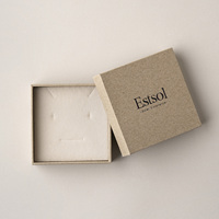 Boîte d'emballage de luxe pour bijoux avec impression de logo personnalisé, boîte rigide en papier avec couvercle et base pour collier, boucles d'oreilles, bagues, ensemble 9x9x3cm