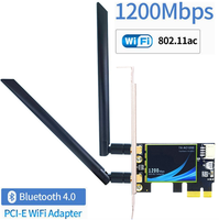 1200Mbps PCI-E WIFI carte réseau sans fil bureau 802.11AC 2 en 1 double bande 2.4G 5G PCI e PCIe 1200M WIFI adaptateur Bluetooth