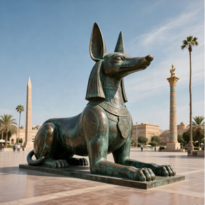 Scultura Artistica Personalizzata, Statue Giganti Religiose, Statua della Sfinge Egizia, Anubis in Bronzo, Statua del Dio dell'Antico Egitto - Product Image 2