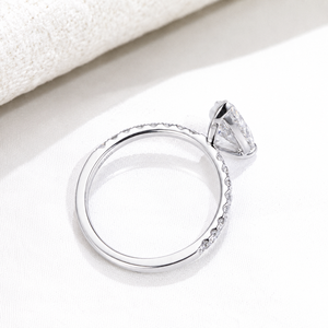 Bague de mariage en or massif 18 carats avec diamant de laboratoire taille poire IGI 2CT 3CT, référence MSR-1429 - Product Image 2