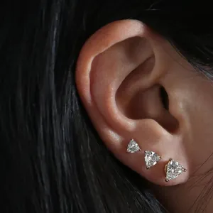 Minimalist Stud Earrings Gemnel Minimalist Jewelry Baguette Triangle Drop Round Cut Stud Earring
