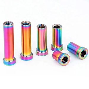 Aluminium Hex Cap <b>Screws</b> 12mm Diameter Anodized Rainbow Gold Finish Metric Threaded Fasteners - Product Image 2