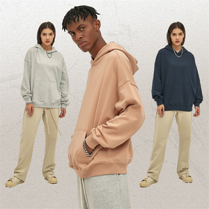 Plain Blank Mens Hoodie Heavyweight French Terry Fabric Oversized No-String Drop Shoulder - Product Image 2