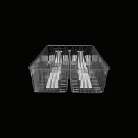 Plateau intérieur jetable transparent à 2 compartiments pour l'emballage de snacks et de pâtisseries (ODM/OEM)