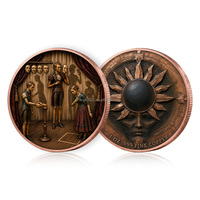 Pièce de collection en cuivre fin .999 personnalisée, médaille à thème artistique peinture à l'huile vintage, pièce de monnaie de collection en cuivre de 1 once