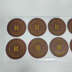 Autocollants ronds en vinyle personnalisés avec estampage à chaud en feuille d'or, étiquettes adhésives avec logo privé en relief pour emballages cosmétiques - Product Image 3