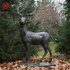 Statues de cerf en Bronze de haute qualité, décoration de jardin extérieur - Product Image 6