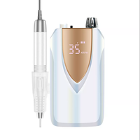 Fou! 2022 brillant dégradé couleur électrique Portable sans brosse perceuse à ongles polisseuse 35000 tr/min pour perceuse à ongles Rechargeable