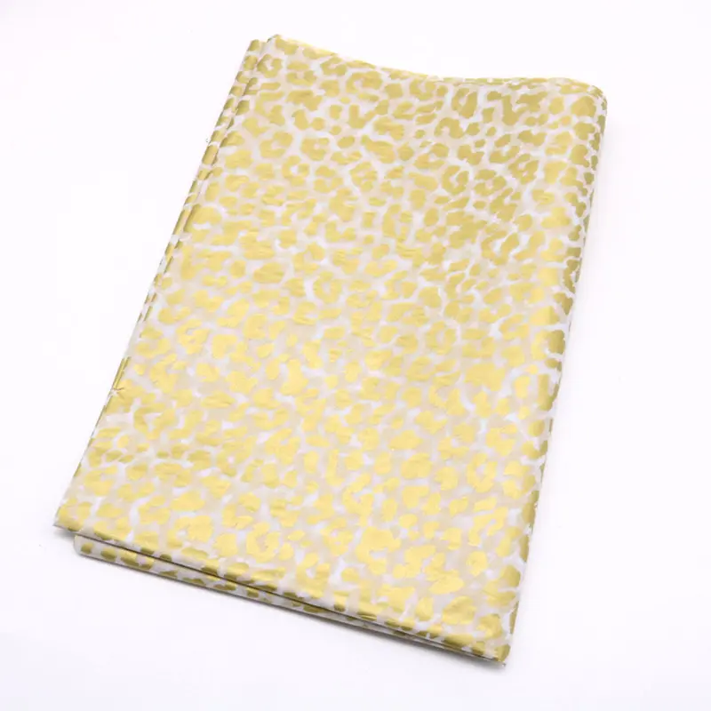 Personalized logo shoe box packing leopard pattern bulk white tissue paper to print