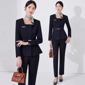 Women's Professional Work Suit Long Sleeve Polyester Comfortable Office Uniform For Jewelry Store Hotel Beauty Salon - Product Image 2