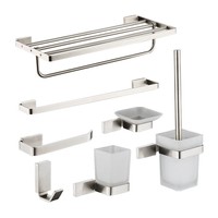 Étagère de rangement murale pour salle de bain en acier inoxydable 304, design rectangulaire moderne pour la maison et l'hôtel