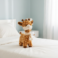 Peluche d'animal de la forêt la plus vendue : girafe, chien, lapin, éléphant – brodée, super douce, anti-stress, cadeau d'anniversaire