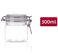 Pot hermétique vide à ouverture large pour animaux de compagnie 300 ml 500 ml Contenants de stockage d'aliments à couvercle rabattable