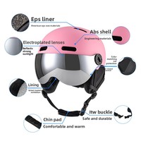 Nouveau Casque de Ski et Lunettes de Neige Tout-en-un pour Sports de Plein Air Transfrontaliers, Unisexe Adulte, pour Snowboard, Chaud et Sûr, Modèle ZL-S017 avec Lentille
