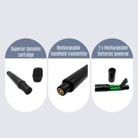 Microphones sans fil UHF professionnels karaoké rechargeables dynamiques à double canal Panvotech