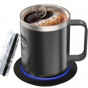 Wholesale Smart Electronic <b>Heated</b> Double-Layer 18/8 Stainless Steel Eco-Friendly Gift Cup Mug Warmer with <b>USB</b> Charging for Home - Product Image 1