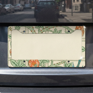 Forgotten_Beauty Trellis Victorian Wallpaper Metal <b>Clamp</b> License Plate <b>Frame</b> with 177mm Hole Distance - Product Image 3