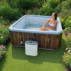 Bain à remous gonflable carré en gros, spa de massage portable d'extérieur à structure Drop Stitch pour le fitness - Product Image 2
