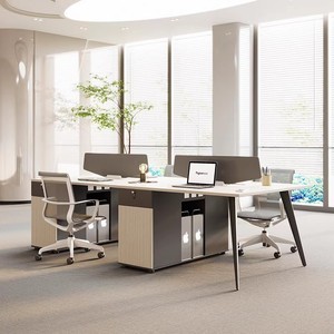 Luxury Modern Design Adult Office Desk with <b>Partition</b> <b>Screen</b> and Four Drawers Commercial Office Furniture for Offices Buildings - Product Image 5