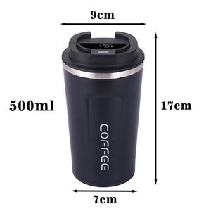 Venta al por Mayor de Tazas de Viaje de Acero Inoxidable de Doble Pared con Aislamiento al Vacío de 380ML/510ML, Pantalla LED de Temperatura, Agarre de Goma, Colores Personalizados - Product Image 2