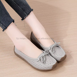Women's for Spring Summer Hollow Flat <b>Shoes</b> Breathable Perforated for Elderly People <b>Soft</b> Rubber Soles Slip-on Mom's <b>Shoes</b> - Product Image 2