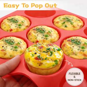 Molde de silicona antiadherente de 12 cavidades para muffins, pastel chiffon, <span class=keywords><strong>brownie</strong></span>, <span class=keywords><strong>Oreo</strong></span>, chocolate, panecillos, repostería y dulces - Product Image 3