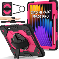 Étui robuste à 3 couches pour Xiaomi Pad 7 Pad 7 Pro 2024 avec support rotatif à 360°, dragonne, bandoulière, porte-stylet, bicolore OEM ODM