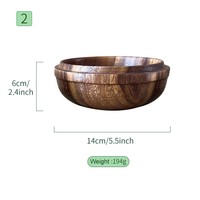 GuanSen Ensemble de bols en bois d'acacia de style japonais coréen avec couvercle Boîte à collation au lait mongol Couvercle de bol en bois élégant