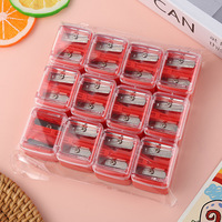 Taille-crayon en plastique double trou personnalisé pas cher, taille-crayon ovale transparent avec impression de logo