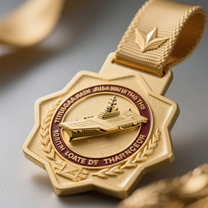 Manufacturer Wholesale Custom Logo Metal Sports Marathon Medal Sport Weightlifting Judo Medals with Sports Ribbon - Product Image 3