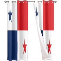 Rideau occultant à impression numérique du drapeau national du Panama, isolation thermique, polyester recyclable, pour chambre à coucher, bureau