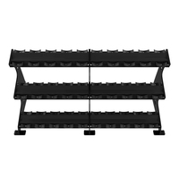 Support de Rangement pour Haltères à 3 Niveaux (15 Paires) – Meilleure Vente, Équipement Commercial de Musculation pour Salle de Sport