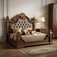 Maßgefertigtes Luxuriöses Neoklassisches Königliches Schlafzimmer-Set Massivholz Blattgold-Bettmöbel für 5-Sterne-Hotel & Villa FF&E-Projekt