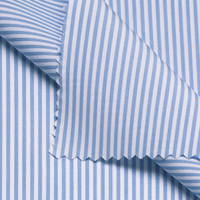 Tissu de haute qualité en popeline de coton pur 60S teint en fil, à rayures et carreaux, soyeux, service OEM, stock disponible, haute densité, pour chemises et uniformes scolaires