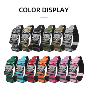 <span class=keywords><strong>Collar</strong></span> de perro táctico de alta calidad con asa, collares ajustables de alta resistencia para perros grandes, collares de nailon para entrenamiento de Color caramelo para mascotas - Product Image 3