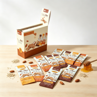 Sachet d'emballage alimentaire personnalisé en Mylar, forme oreiller, avec doublure en feuille mate, pour barres chocolatées énergétiques et snacks