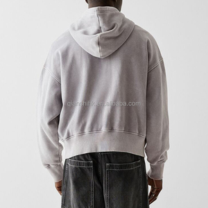 Y2k 500 Gsm 100% coton Streetwear personnalisé fabricants de sweats à capuche à fermeture éclair polaire surdimensionné lavage à l'acide lourd sweats à capuche zippés - Product Image 4