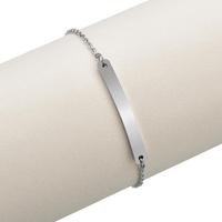 Bracelet personnalisé professionnel avec barre de coordonnées gravée, en acier inoxydable, bijoux personnalisés pour maman, fille, cadeau