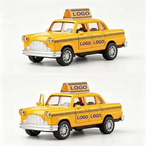 Modèle réduit de taxi jaune classique de <span class=keywords><strong>New</strong></span> <span class=keywords><strong>York</strong></span> à l'échelle 1:32 avec logo personnalisé, en alliage moulé sous pression, rétro, pour collectionneurs adultes de 14 ans et plus, OEM - Product Image 2