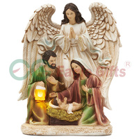 EAGLEGIFTS Vente en gros de statues religieuses catholiques en résine, ange de la Nativité, berceau, Jésus, Marie, certifiées BSCI