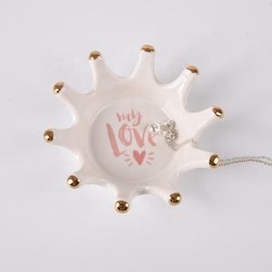 Dehua <span class=keywords><strong>gioielli</strong></span> in ceramica bianca espositore porta anello moderno a forma di <span class=keywords><strong>corona</strong></span> orecchini collana bracciali portagioie in ceramica - Product Image 2