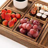 Palettes de service en bois sculpté pour la décoration de la maison pour le petit déjeuner et les boissons Laque peinte à la main pour le salon et l'utilisation rurale