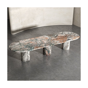Moda moderna <span class=keywords><strong>vendita</strong></span> calda di moda in pietra naturale tavoli da pranzo personalizzati tavolo da pranzo cucina casa di lusso in marmo naturale - Product Image 3
