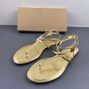 Sandalias Altas con Correa en el Tobillo, Zapatos Femeninos, Calzado Bonito para Mujer, Nuevo Diseño, Sandalias Planas Doradas para Mujer - Product Image 3