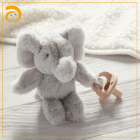 Porte-sucette en peluche éléphant, attache-sucette en peluche douce, jouet en peluche pour nouveau-né, cadeau de naissance
