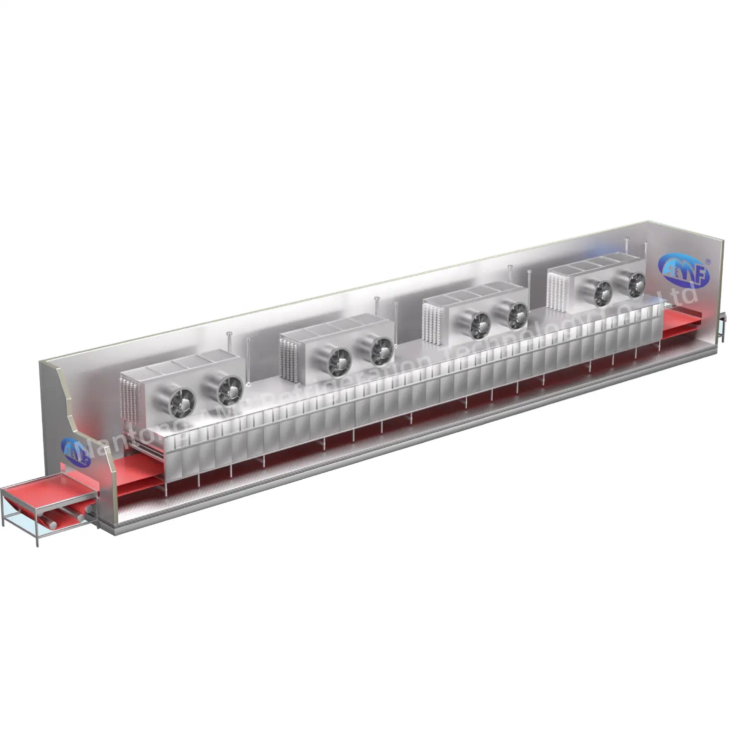 AMF Processamento de Frutas e Legumes Congelados iqf Túnel congelador | 1000kg/h Máquina de Congelamento Rápido de Peixe