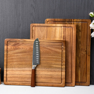 Tabla de Cortar Rectangular Grande de Madera de Acacia de Grado Alimenticio, Duradera y Personalizada, de 2 cm de Grosor, con Ranura Profunda para Jugos, OEM/ODM - Product Image 5